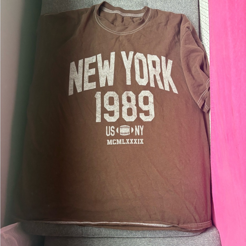 Brown New York 1989 Graphic T-Shirt